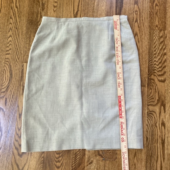 Giorgio Armani skirt lined flax neutral quiet luxury pencil size 10 - Picture 4 of 10